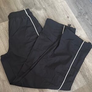 women Black Track Pants with White Trim